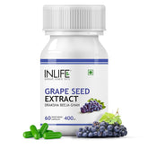 Inlife Grape Seed Extract Proanthocyanidins 95% Antioxidant, 400mg | 60 Vegetarian Capsules 100gm 0.2lbs