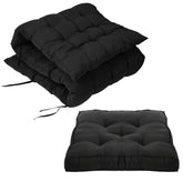 Microfiber Soft Cushion, Long & Square Chair Pad Cushion, Black - 46 X 16 Inches | For Indoor & Outdoor Home Office DƩcor | Rocking Chairs Pad, Washable, Model No - Kubmart11923, Set Of 2