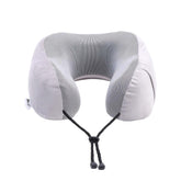 Neck Pillow For Flight Travel, Premium Memory Foam Neck Pillow, Grey Color | Adjustable Travel Pillow for Head Support For Sleeping, Removable & Washable Cover For Hygiene