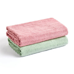 Haus & Kinder Allure Zero Twist Bath Towel 500 Gsm | Cotton Towel For Men, Women Pack Of 2 (Green & Pink)