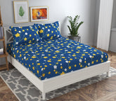 100% Cotton Feel Flat Double Bedsheets Queen Size With 2 Pillow Covers - 90 X 100 Inches, Blue | Double Bed Breathable & Wrinkle Free-Ultra Soft Bedsheet