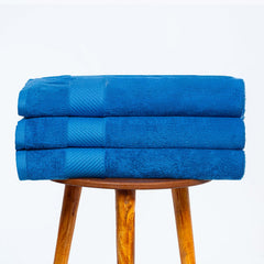 Himeya Bamboo Bath Towel 1500 Gsm | Ultra Absorbent 3x Softer Than Cotton Towels (Ocean Blue) - Pack Of 3