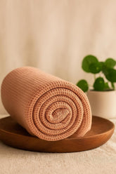 Drape&Luxe Gen-Z Towel Premium Waffle Cotton Bath Towel 600 Gsm | Super Soft & High Absorbency Towel, Quick Drying Large Size Towels (Peach) - Pack Of 1