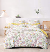 Cotton Bedsheet Super King Size Floral Print Bedsheet With 2 Pillow Covers - 108 X 108 Inch, White | 180 Thread Count Pure Cotton Bedsheets King Size