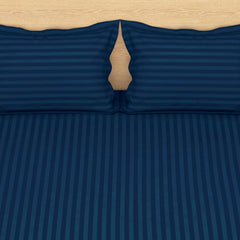 Perfect Double Bedsheets For Queen Size With Two Pillow Cover - 88 X 98 Inches, Navy Blue | Soft & Breathable, For Bedroom & Gifting