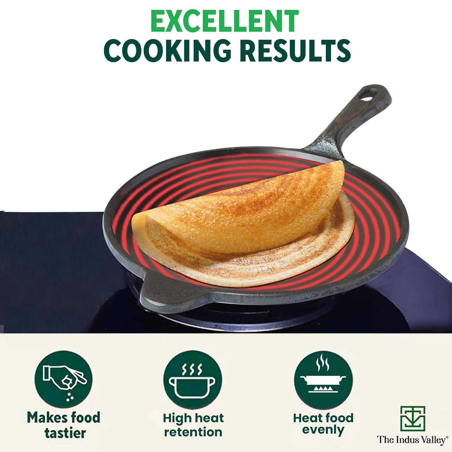 Super Smooth Cast Iron Tawa With Long Handle For Dosa - 25.4cm, 10 Inch, 1.8 Kg | Induction Friendly, Naturally Nonstick, Pre-Seasoned Tawa, 100% Pure & Toxin-Free, No Chemical Coating Super Smooth Cast Iron Tawa With Long Handle For Dosa - 25.4cm, 10 Inch, 1.8 Kg | Induction Friendly, Naturally Nonstick, Pre-Seasoned Tawa, 100% Pure & Toxin-Free, No Chemical Coating