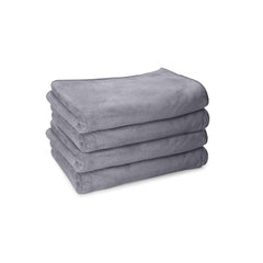 Housse Premium Microfiber Face Towel 600 Gsm | Korean Beauty Ultra Absorbent, Odour-Free, Quick Dry Face Towel (Pack Of 4) - Frost Grey