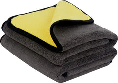 Auto Hub Heavy Microfiber Cloth For Car Cleaning & Detailing, Double Sided, Extra Thick Plush Microfiber Towel Lint-Free 800 Gsm | Pack Of 2 (Yellow)