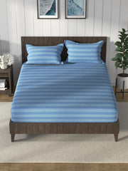Super Soft 100% Cotton King Bedsheet With 2 Pillow Covers - 110 X 110 Inches, Blue | Super Soft Touch & Feel Every Time | Skin Friendly Prints