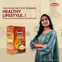 Natural Premium Desi Ghee Danedar By Novelty | Great Source Of Protein Fiber Desi Ghee Help Healthy Hair Growth | (1 Litr) 33.8 Ounce | Box Pack