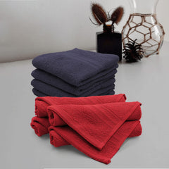 Sassoon Anatolia 8 Piece Cotton Face Towel 500 Gsm (Red & Denim)