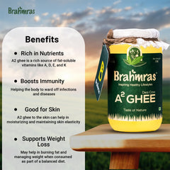 Natural Premium A2 Cow Ghee By Brahmras | Rich In Vitamins Using Traditional Bilona Method Cow Ghee Good For Baking & Frying | (1 Litr) 33.8 Ounce | Jar Pack