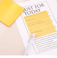 Transparent Sticky Notes 50 Sheets Paper Daily Check List School Stationery | Pack Of 3, Yellow