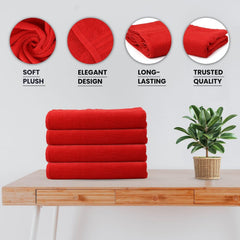 100% Cotton Bath Towel 600 Gsm | Soft Absorbent For Daily Use Bath Towel (Rich Red)
