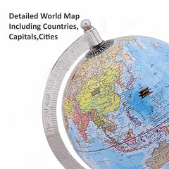 Educational World Globe 5 Inch With Metal Stand, For Kids Learning, Globe For Office Table, For Students, Boys & Girls Birthday Gift, Pack Of 1
