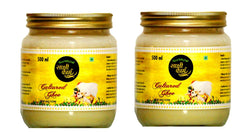 Natural Organic Cultured Desi A2 Ghee By Sakshi Farms | Rich In Vitamin A, D & K Healthy Vedic Bilona Method Pure Desi Ghee For Glowing Skin | 1 Litre (500ml * 2) 33.8 Ounce | Jar Pack