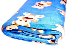 Microfiber Teddy Printed Bath Towel 400 Gsm | Absorbent Super Soft & Comfortable Quick Drying Bathing Towel (Blue)