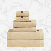 Spread Spain Bamboo Towel Bath, Hand & Face Towel 1950 Gsm | High Absorbent Super Soft | Hotel Spa Decorative Bathroom Towels | Beige (Set Of 6)