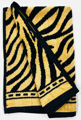 Bombay Dyeing Velour Tiger Printed 100% Cotton Super Soft Hand Towels 900 Gsm (Beige) - 6 Pcs