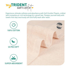 Trident Soft Comfort Air Rich 100% Cotton Bath Towels 500 Gsm | Large Size Bathroom Towels For Men/Women (Linen)