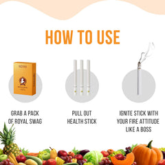 Royal Swag Ayurvedic Herbal Cigarette Mint, Frutta Flavoured 40 Sticks 100% No Nicotine & No Tobacco - (Smoking Cessation) Non Addictive | Pack Of 40