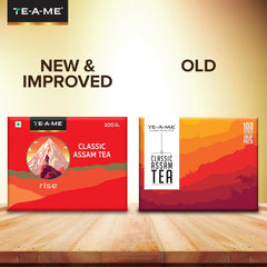 TE-A-ME Classic Assam Rise Tea - Pack Of 2 X 100 Tea Bags | Full-Bodied Taste, Rich & Bold Flavor