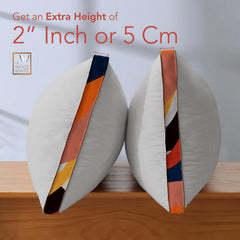 Soft Microfiber High Loft Pillow, Neck Support, Sleep Well In 43 X 69 Cm | Printed Gusset Of Extra 5 Cm Height For Soft Comfortable Sleep, Silver Palette | Bed Pillow, Supportive - Set Of 2