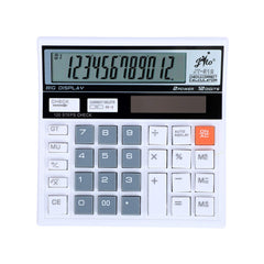 Jito 12 Digits Jt-512 White- Grey 1 Year Warranty Electronic Calculator | 3 Year Battery Life, Solar & Battery