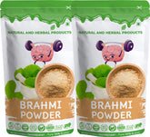 Natural And Herbal Products Brahmi Powder Waterhyssop For Hair Growth, Hair Strong, Eating Skin Care, Drinking, Immunity Booster, Brain Memory, Edible | 100gm 0.2lbs Each Pack Of 2