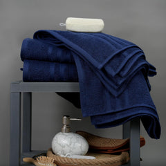 Tiqh 100% Cotton Thick & Plush Luxury Hand Gym & Workout Hand Towel 800 Gsm - Set Of 4 (Navy)