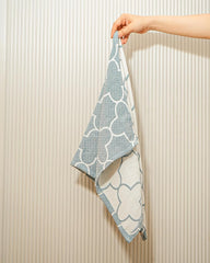 Debaans Bamboo Hand Towels 400 Gsm | Ultra Soft, Quick Dry, Antibacterial | Multiple Colors & Designs (Quatrefoil Ocean) - Set Of 2