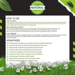 Natural And Herbal Products Organic Amla Powder For Drinking Eating, Amla Juice For Hair Growth, For Weight Loss, Organic, Hair Black For Drinking | 100gm 0.2lbs