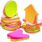 Pack Of 5 (500 Sheets) 5 Different Shaped Multicolored Sticky Notes Size 3 Inch X 3 Inch