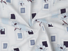 1 Single Bedsheet With 1 Pillow Cover - 60 X 90 Inches, White & Blue | All Around Elastic Fitted Bedsheets | Hand Wash Or Machine Wash Warm