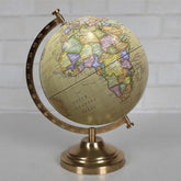 Antique Home Decor World Map Pastel Yellow Globe For Students & Kids, Show Piece | Globe For Geography, Office Table & Home Decor, Diameter - 8 Inch, Pack Of 1