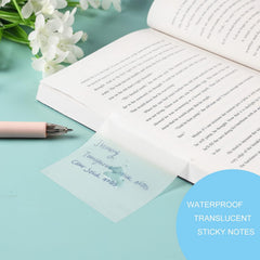 600 Pcs Transparent Sticky Notes Pad, Sticky Notes For Books Message Reminder, 12 Packs, White