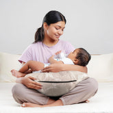 Feeding Pillow For New Born Baby, 5 In 1 Multipurpose Use, Nursing Pillow, Light Brown | For Breastfeeding With Cotton Removable Cover | Stay-Put Support For Every Position, Easy To Clean