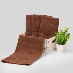 Kopa By Bianca Hand & Gym Towel 800 Gsm | 100% Cotton Soft Terry D'Ross Collection (Brown)- 4 Piece