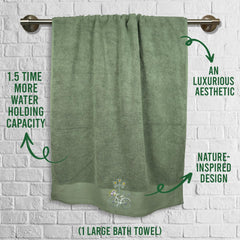 Rangoli 100% Cotton Martin 1 Bath & 2 Hand Towels 900 Gsm | Quick Dry, Ultra Soft, Highly Absorbent Printed Hand Towel For Men & Women Luxury & Highly Absorbent Towels - Turquise (Set Of 3)