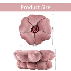 Rose Shape Pillow, Soft Cushion Pillow For Car & Room Decoration, Rose Pink - 13 Inches | Decorative Plushie Cushions For Sofa & Bed, Head Rest Pillow, Multipurpose Use - Pack Of 2