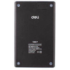 Deli 1589 Modern Calculator- Black | Operates On Solar Power And Battery Backup, Ensuring