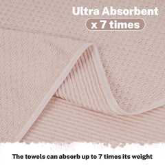 Fezora Microfiber Contler Bath Towels 700 Gsm | Large Size Bath Towel Soft & Absorbent Bath Towel For Men & Women (Cream & Dark Blue)- Pack Of 2