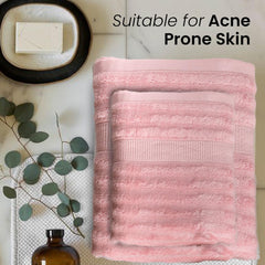 Mush 100% Bamboo Face & Hand Towel 450 Gsm | Ultra Soft, Absorbent, Quick Dry Towels For Facewash, Gym, Pool, Sports, & Travel - Pink (Pack Of 2)