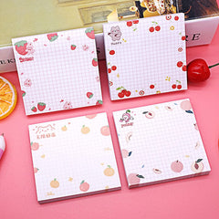Sticky Notes 4 Pads X 80 Sheets Pad Self Stick Note Pads & 4 Unique Cute Patterns, Fruits Design
