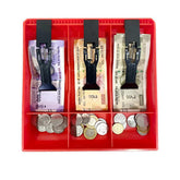 Abs Plastic Cash Drawer 3 Bills 3 Coins Abs Cashier Storage Box For Super Markets, 9.6 X 9.6 X 1.4 Inch, Plastic, Colour - Red