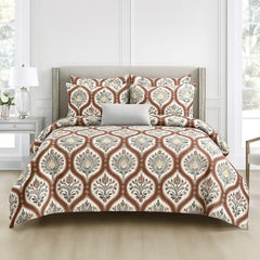 Cotton Queen Size Printed Double Bedsheet With 2 Pillow Covers For Home | 90 X 100 Inches, Beige & Brown - Beautiful Bedsheet Set | Perfect For Gifting Wedding, Anniversary
