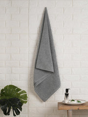 Spaces 100% Cotton Large Bath Towel 400 Gsm | For Men & Women Super Absorbent, Quick Dry, Ultra Soft Dobby Solid Design Towels Large Size (Ultimate Grey)