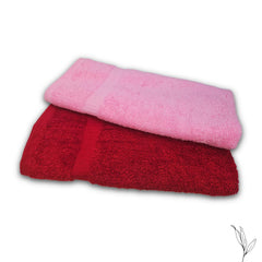 Nive Home Linens 100% Cotton Hand Towel 400 Gsm | Ultra Soft, Thick & Super Absorbent, Quick Dry Hand Towel (Red & Pink) - 2 Pcs