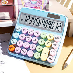 Nilzone Mechanical Switch Calculator Cute 12 Digit Large LCD Display And Buttons, Calculator With Large LCD Display Great For Everyday Life And Basic Office Work (Solar Calculator)
