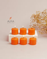 ORANGE FRAGRANCE MANDARIN VOTIVE CANDLE SET OF 12 PERFECT FOR DIWALI GIFT CANDLE